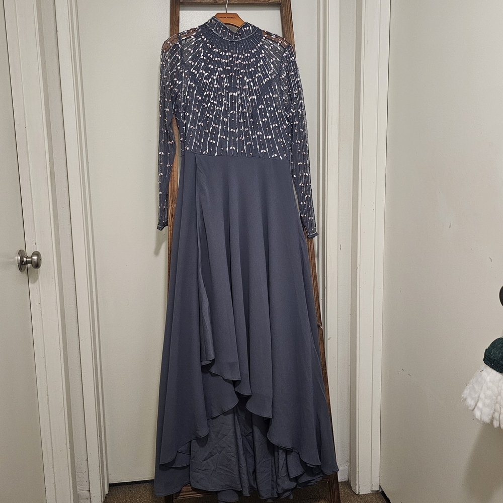 ASOS Charcoal Maxi Dress with Beaded Top